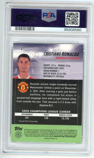 Cristiano Ronaldo 2021-22 Stadium Club Chrome #7 PSA 9