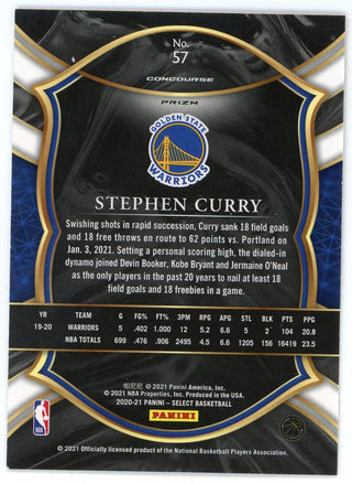Stephen Curry 2020-21 Panini Select #57