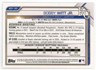 Bobby Witt Jr 2021 Topps Bowman Chrome #BCP-193 Card