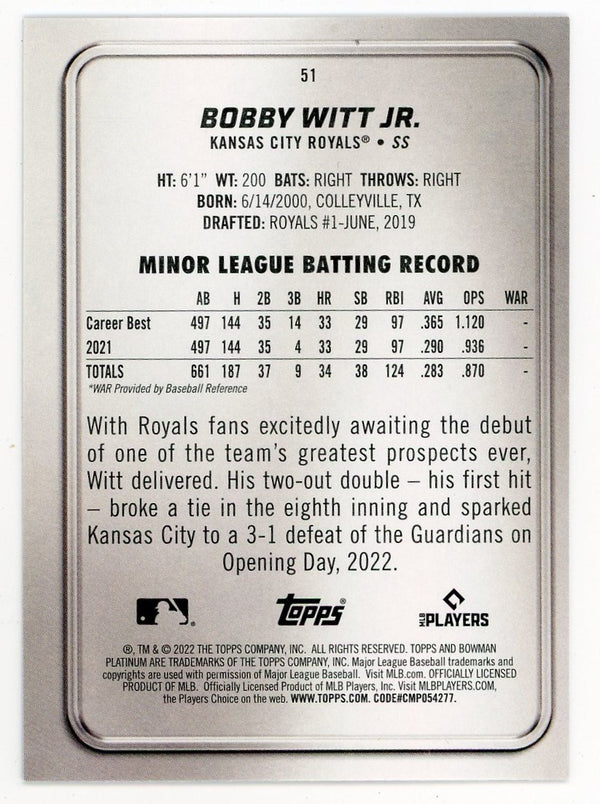 Bobby Witt Jr 2022 Topps BL #51 Card