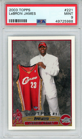 LeBron James 2003 Topps Rookie Card #221 (PSA Mint 9)