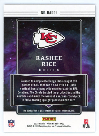 Rashee Rice 2023 Panini Origins Autographed Rookie Card #RARRI