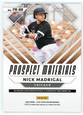 Nick Madrigal 2020 Panini Elite Extra Edition Prospect Materials #PM-NW