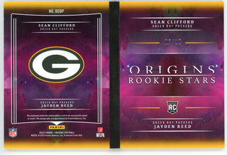 Jayden Reed/ Sean Clifford 2023 Panini Origins Rookie Stars Autographed Patch Relic #GBBP