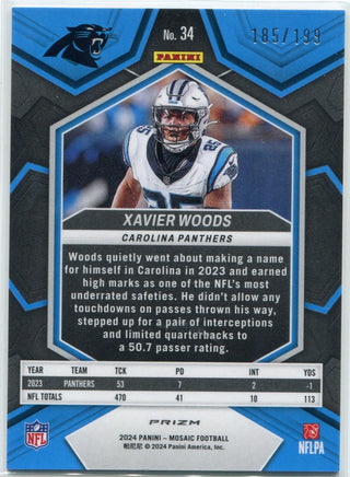 Xavier Woods 2024 Panini Mosaic Orange Prizm Card #34 185/199