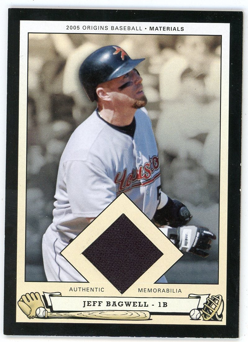 Jeff Bagwell worn jersey patch baseball card (Houston Astros) 2005