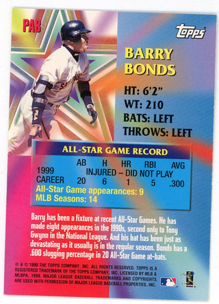 Barry Bonds 1999 Topps Perennial All-Stars #PA8
