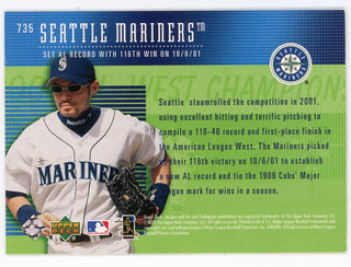 Seattle Mariners 2002 Upper Deck '2001 Year of The Record' Card #735