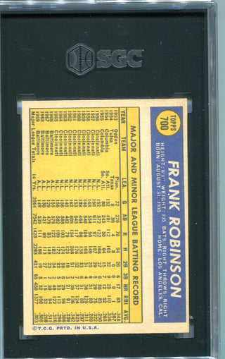 Frank Robinson 1970 Topps #700 SGC 6 Card
