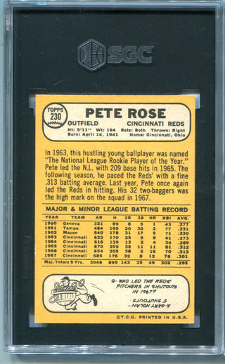 Pete Rose 1968 Topps #230 SGC 7.5 Card