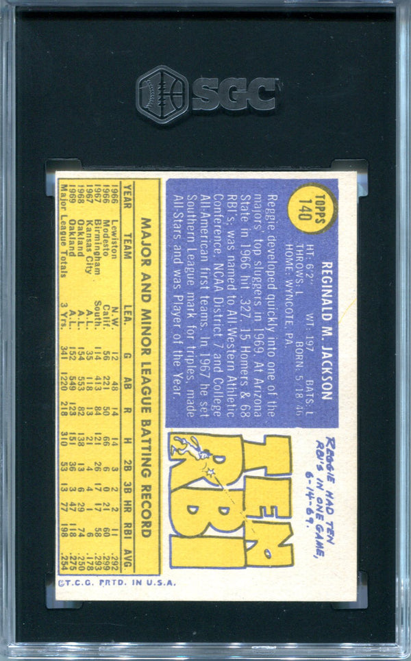 Reggie Jackson 1970 Topps #140 SGC 4.5 Card