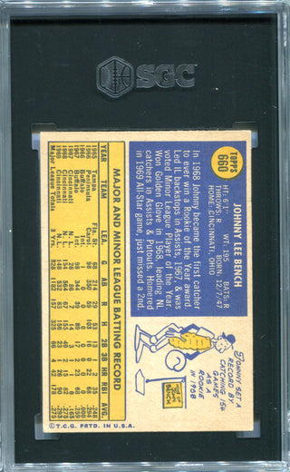 Johnny Bench 1970 Topps #660 SGC 5.5 Card