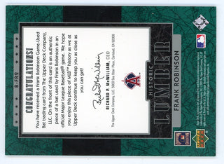 Frank Robinson 2003 Upper Deck SP Legendary Cuts Bat Card /125