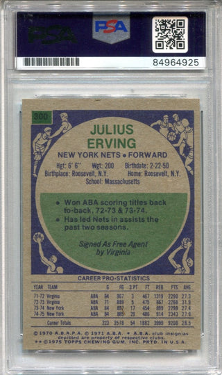 Julius Erving 1970 Topps #300 Autographed Card (PSA AUTH)