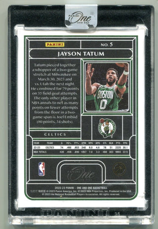 Jayson Tatum 2022-23 Panini One and One #5 /40 Card