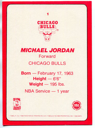 Michael Jordan 1985 Star 5x7 Team Supers Rookie Card #1