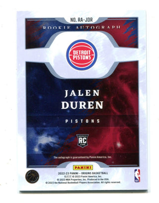 Jalen Duren 2022-23 Panini Origins #RAJDR Autographed Card 17/35