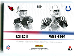 Peyton Manning/Josh Rosen  Panini Illusions Rookie Idols Dual Patch /25 Card