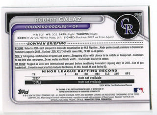 Robert Calaz 2024 Bowman Chrome Auto Mini-Diamond Refractor /100 Card