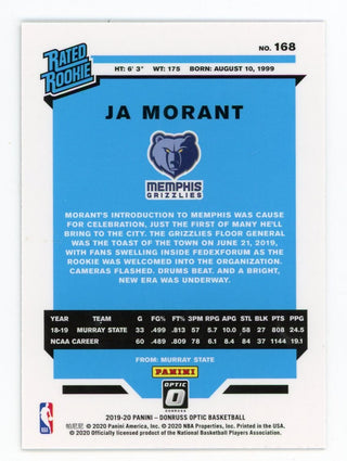 Ja Morant 2020 Panini Donruss Optic #168 Card