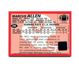 Marcus Allen 1983 Topps Archives Reserve Football #294 Card