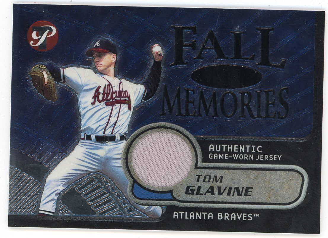 Tom Glavine player worn jersey patch baseball card (Atlanta Braves
