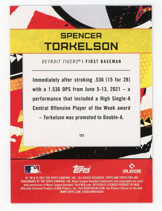 Spencer Torkelson 2022 Topps FIR #111 Card