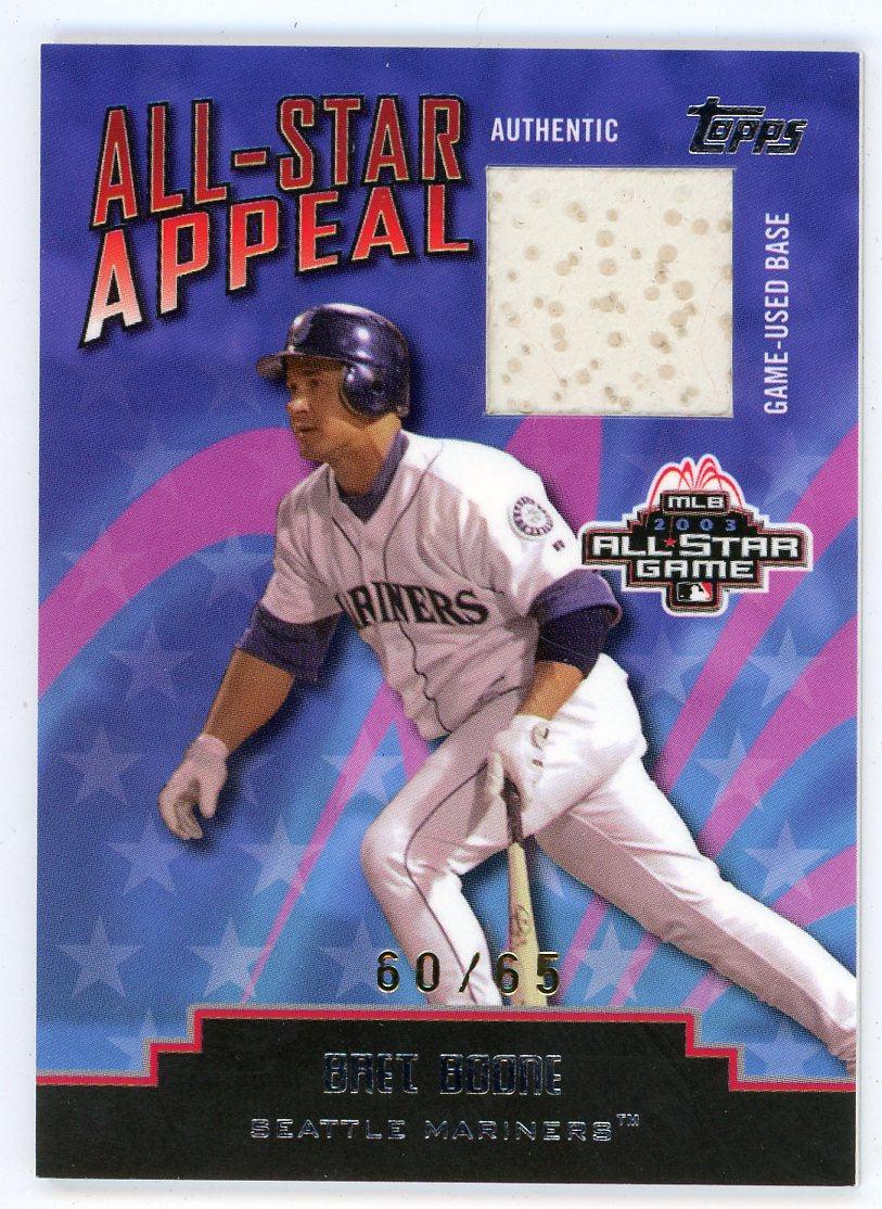 Bret Boone player worn jersey patch baseball card (Seattle