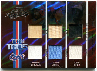 Andre Dawson, Gary Carter & Tony Perez 2005 Playoff Absolute Memorabilia Card #05/35
