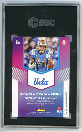 Zach Charbonnet 2023 Panini Player of the Day Red /99 SGC 10