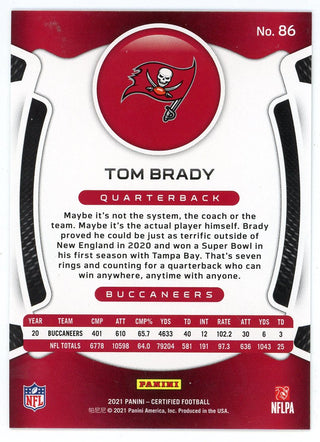 Tom Brady 2021 Panini Certified Card #86