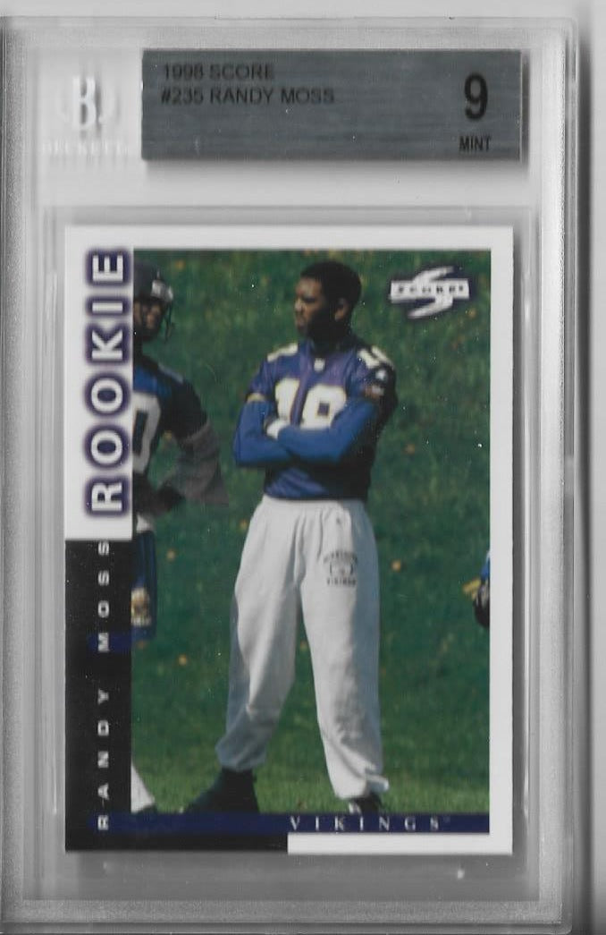 Randy Moss 1998 Score #235 Rookie (Beckett Grade 9 MINT) Card