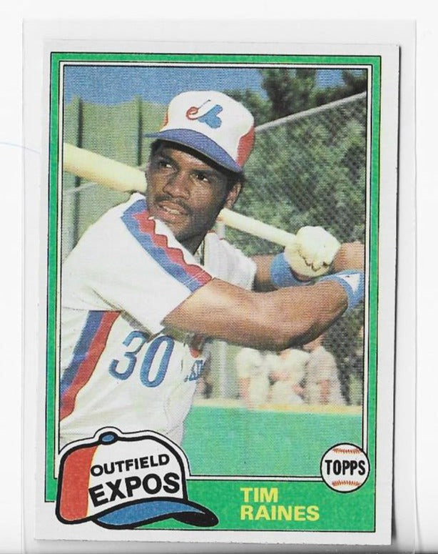 Topps Tim Raines Cards Through the Year