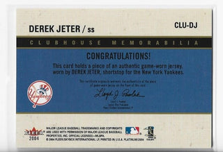 Derek Jeter 2004 Fleer Platinum #CLU-DJ Authentic Game Worn Jersey Card