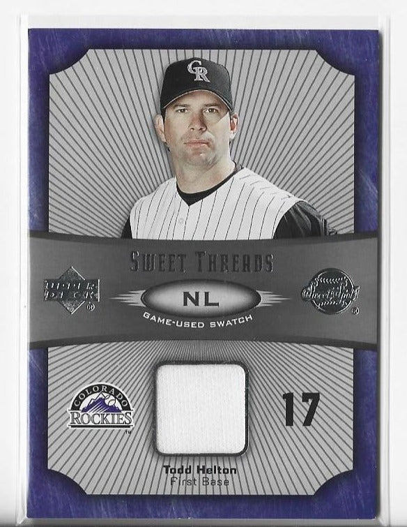 Todd Helton 2005 Upper Deck Sweet Threads #ST-TH Game-Used Swatch