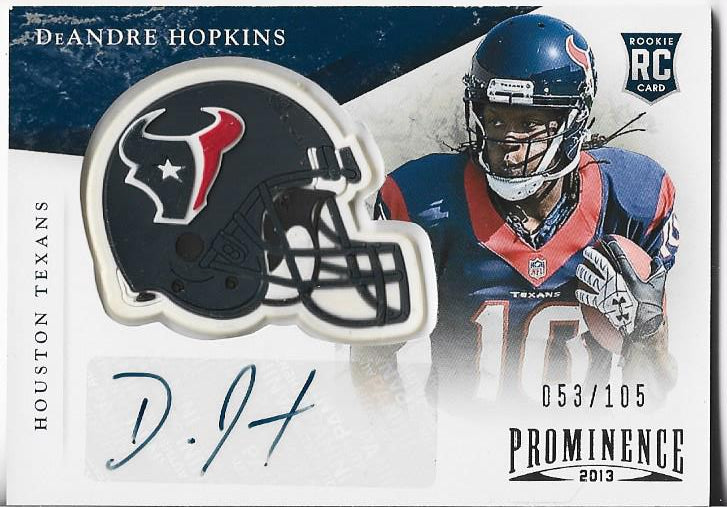 : DeAndre Hopkins 2013 Panini Absolute Rookie Premiere Materials  Rookie Jersey Card Serial #63/99 Houston Texans RC : Collectibles & Fine Art