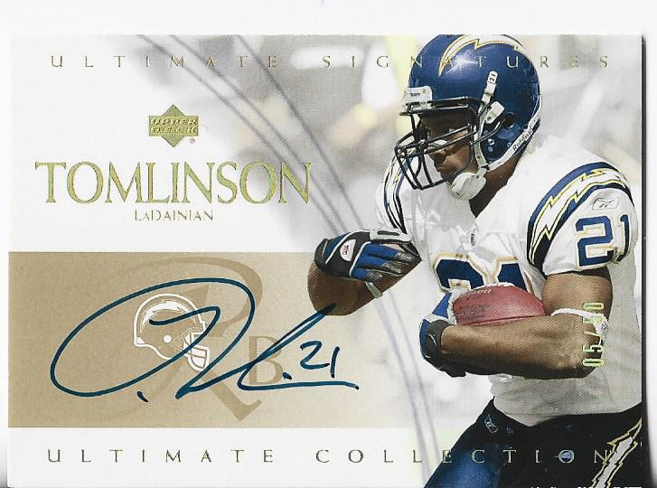 Football Memorabilia, NFL, Signed, Autographed, Authentic LaDainian  Tomlinson