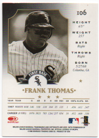 Frank Thomas 1998 Donruss Leaf 50th Anniversary Card