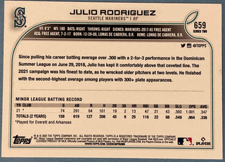 Julio Rodriguez 2022 Topps Variation SP Rookie Card #659