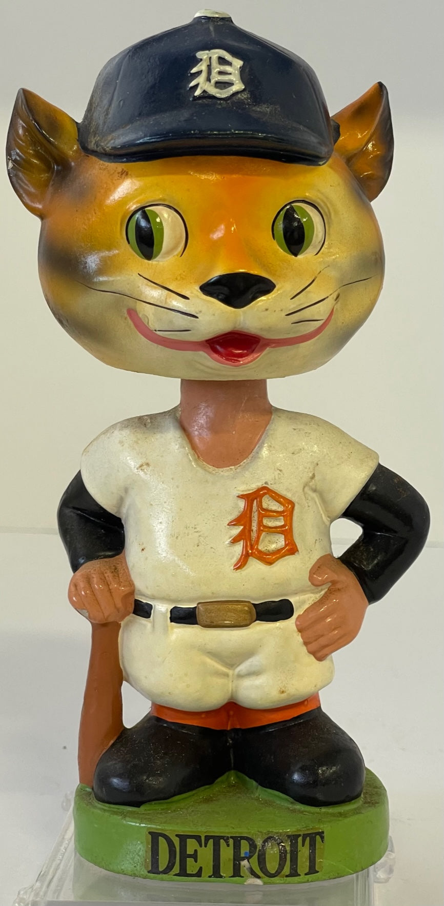 Detroit Tigers MLB Extremely Scarce Mascot Nodder 1963 Vintage Bobblehead  Green Base - Vintage Nodders Bobbleheads