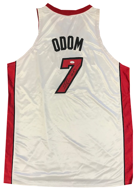 Lamar Odom Autographed Authentic Miami Heat Jersey (JSA)