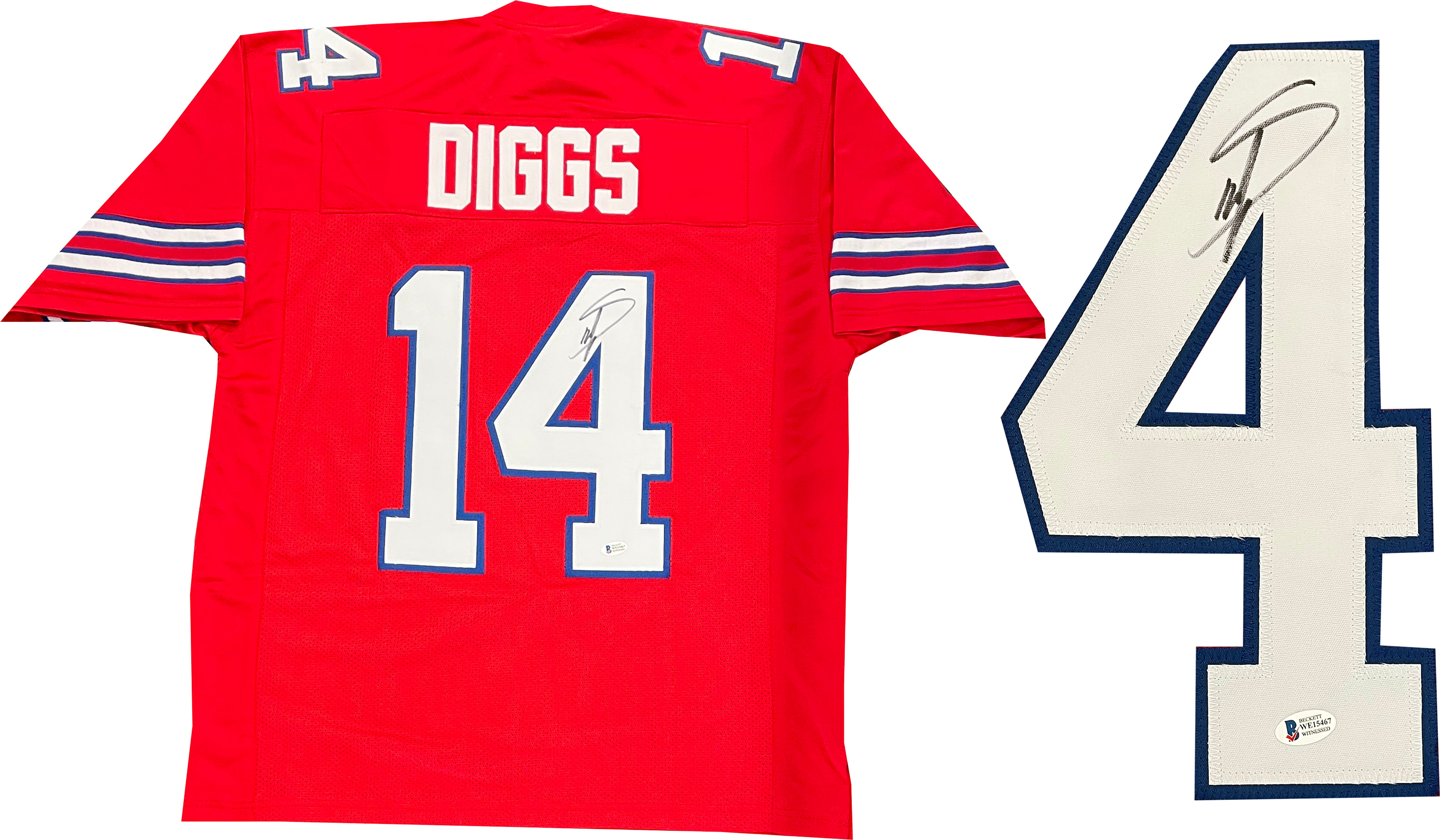 Stefon Diggs Autographed Buffalo Bills Red Jersey Framed BAS