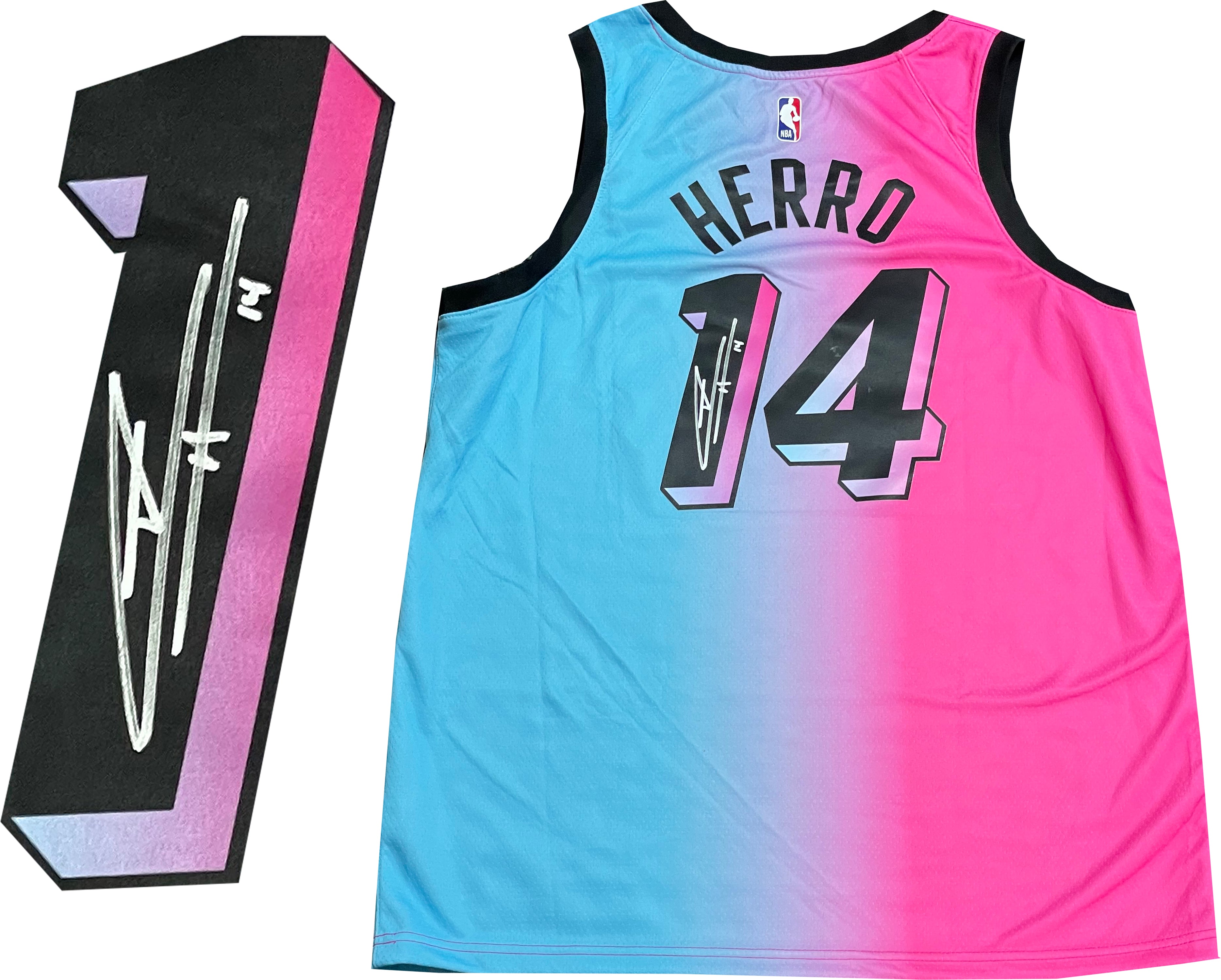 🔥RARE Authentic Nike Miami Heat Tyler Herro Vice City Blue Pink Jersey  Size M