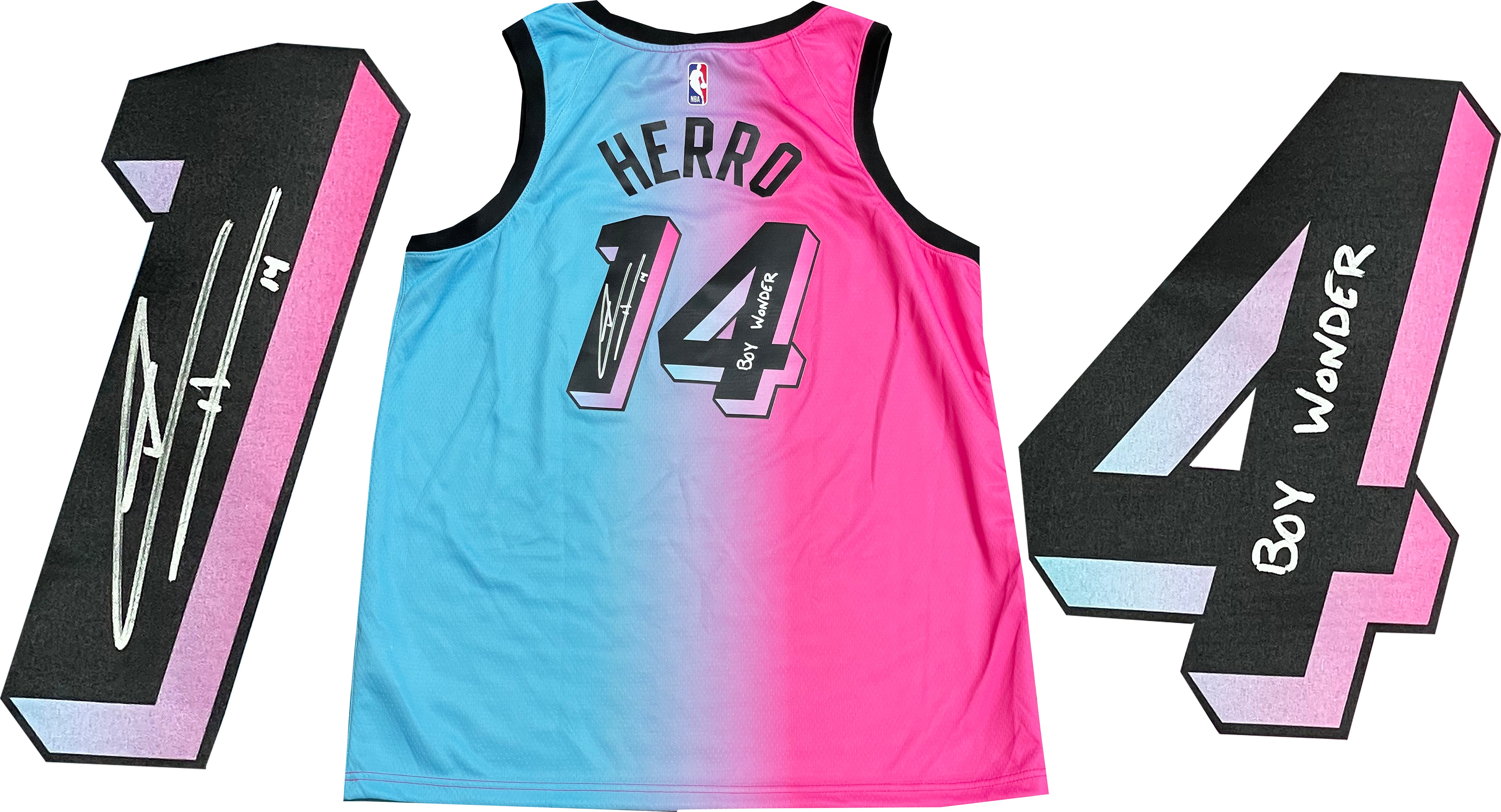 Kendrick Nunn Signed Heat Miami Vice Custom Jersey (JSA COA)