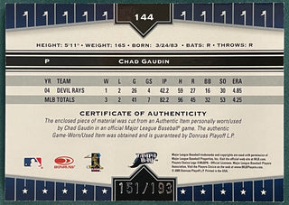 Chad Gaudin 2005 Donruss Game Used Jersey Card 151/193