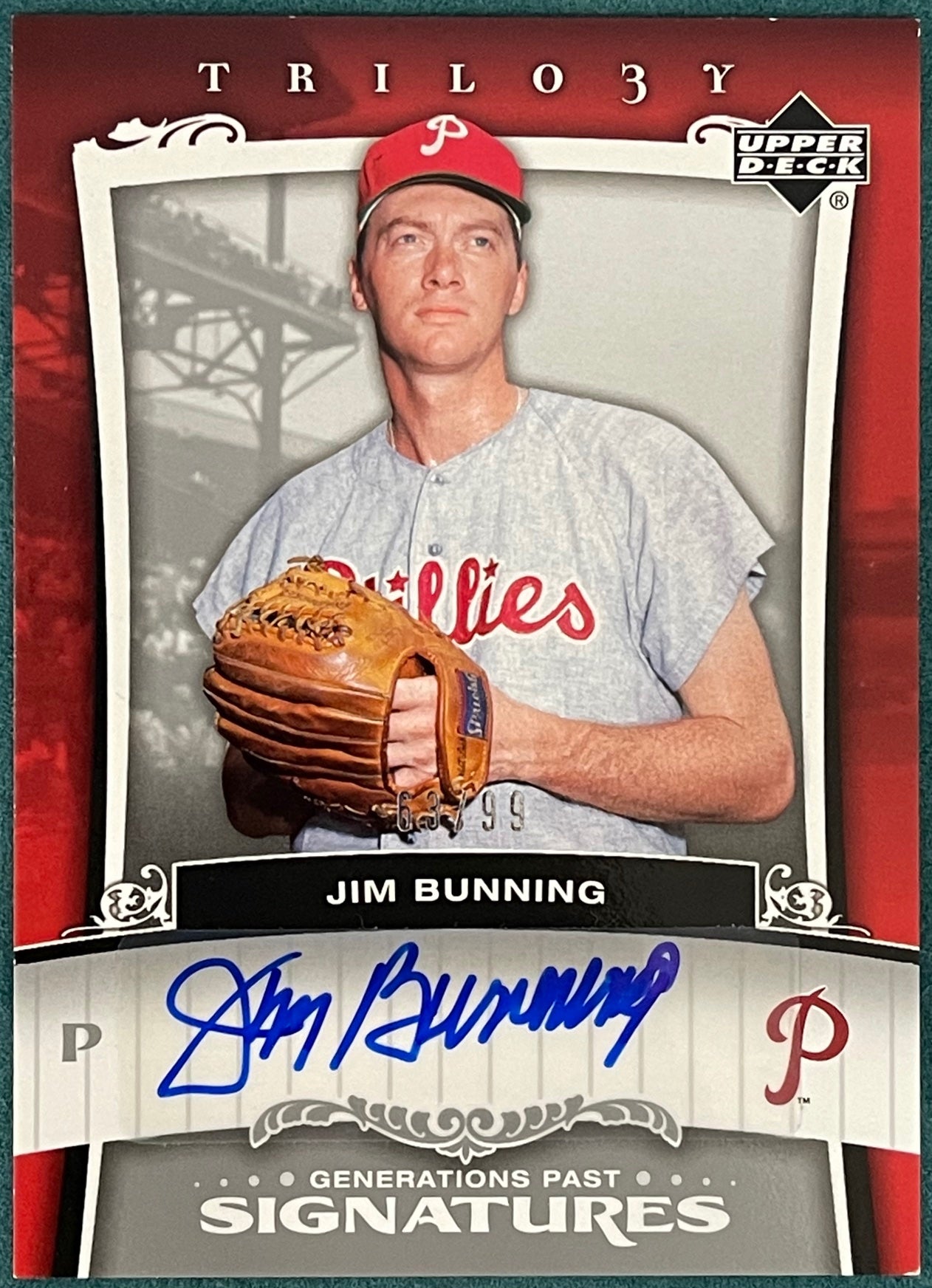 Philadelphia Phillies Jim Bunning Autographed Jersey