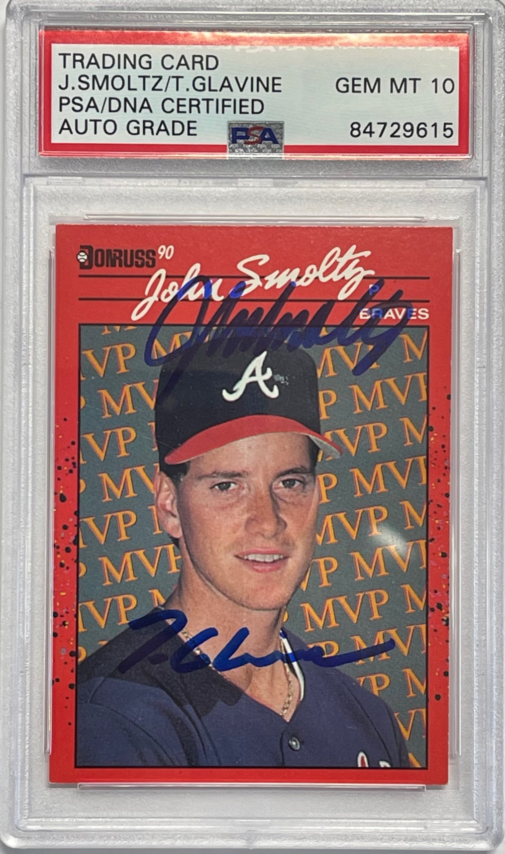 John Smoltz & Tom Glavine Autographed 1990 Donruss Error