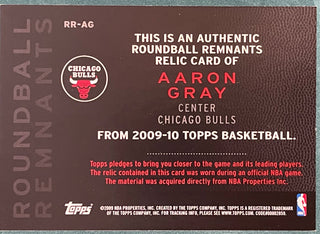 Aaron Gray 2009-10 Topps Game Worn Jersey Basketball Card
