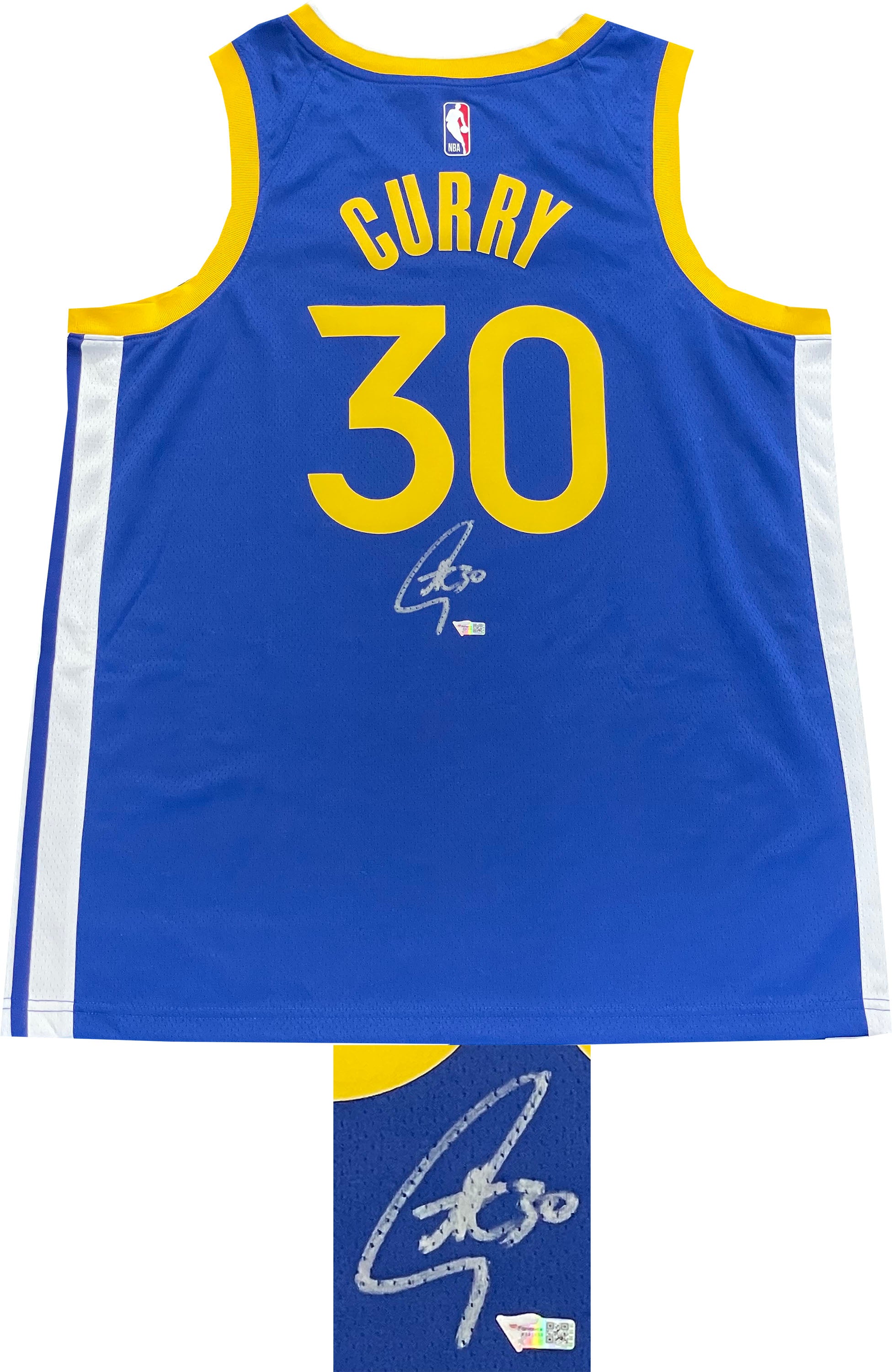 Stephen Curry Autographed & Framed Blue Warriors Jersey Auto Steiner COA D7-L