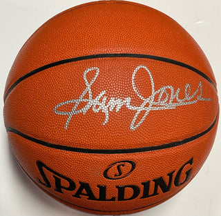 Sam Jones Autographed Spalding Indoor/Outdoor Basketball (Beckett)